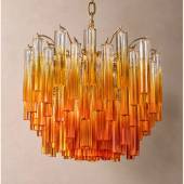 Люстра Bottega Quadriedri Sfalsati 6 Cristallo Ambra
