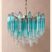Люстра Bottega Quadriedri Sfalsati 6 Cristallo Celeste
