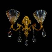Бронзовое бра Wranovsky Crystal Drop 2 Gold