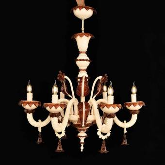 Подвесная люстра Murano Glass 7078/6 Cream Amber