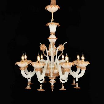 Подвесная люстра Murano Glass 7077/8 White Orange