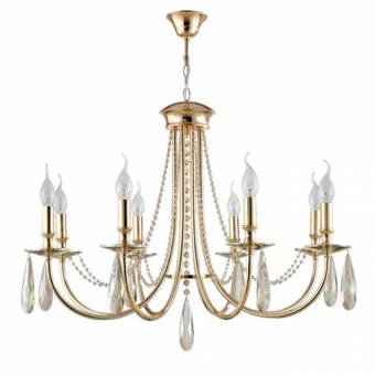 Подвесная люстра Crystal Lux VICTORIA SP8 GOLD/AMBER