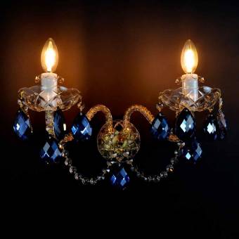 Хрустальное бра Wranovsky Ocean 2 Gold Blue
