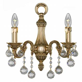 Бронзовое бра Asfour Crystal 34/2/2 Gold Ox. Pend