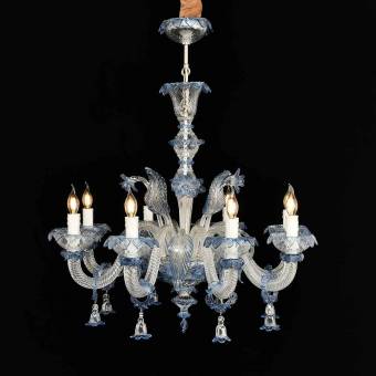 Подвесная люстра Murano Glass 7074/8 Crystal Blue