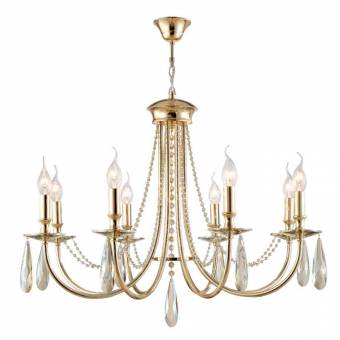 Подвесная люстра Crystal Lux VICTORIA SP8 GOLD/AMBER