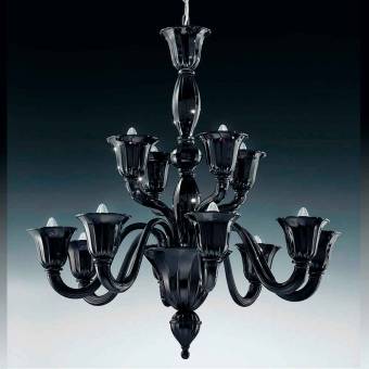Подвесная люстра Voltolina Laguna 8+4L Nero