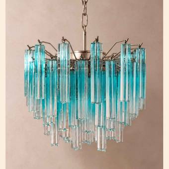 Люстра Bottega Quadriedri Sfalsati 6 Cristallo Celeste