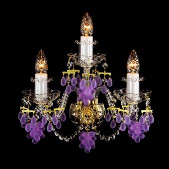 Хрустальное бра Lucky Glass W-03V Crystal-violet wine