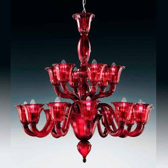 Подвесная люстра Voltolina Laguna 12+6L Rosso