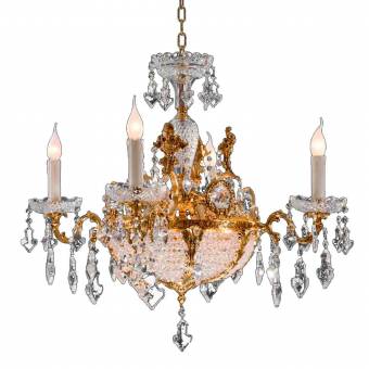 Бронзовая люстра Lampa L434/4+4
