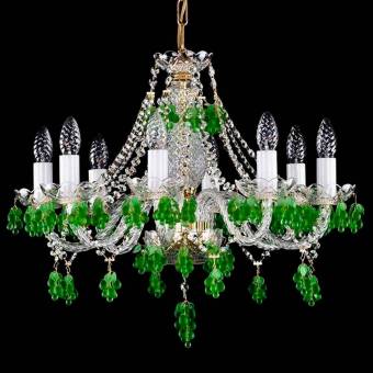 Хрустальная люстра ArtGlass ADINA VIII. GREEN