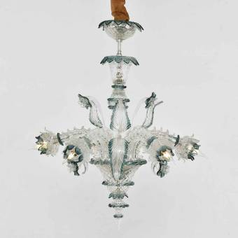 Подвесная люстра Murano Glass 7113/6 Crystal Green