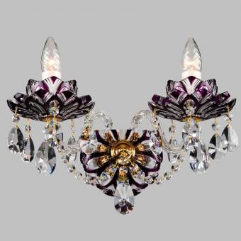 Хрустальное бра  Lucky Glass W-02 Lotos violet