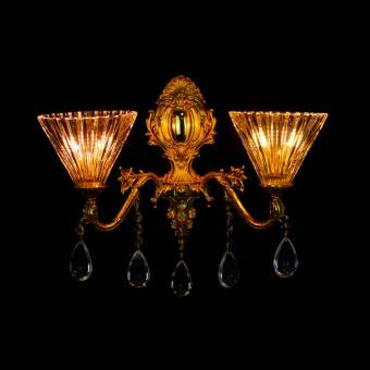Бронзовое бра Wranovsky Crystal Drop 2 Gold