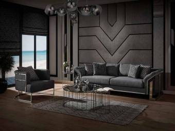 Комплект мягкой мебели Belluno Silver 3+3+1